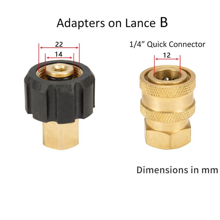 pressure-washer-short-lance-car-washer-spray-lance-wand-tube-1-4-quick-connector-m22-adaptor-high-pressure-water-gun-lance