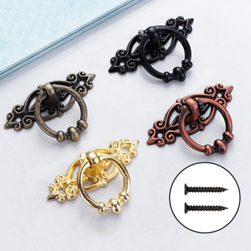 Perkakasan aloi antik mengendalikan laci Vintage tarik cincin kabinet mengendalikan Closure Sling Ring dengan skru 2Pcs