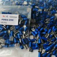 หางปลาเสียบแอร์ตัวเมีย สีน้ำเงิน FDD2-250 (ถุงละ 100 อัน)