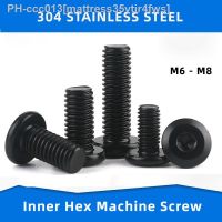 304 Stainless Steel Black Inner Hex Screws Flat Bevel Hexagon Socket Machine Screw Bolt Fastening Nail M6 M8