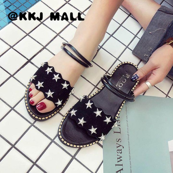 kkj-mall-รองเท้าลำลองผู้หญิง-2021-เวอร์ชั่นเกาหลี-ใหม่-แฟชั่น-ทุกแมตช์-ก้นแบน-รองเท้าแตะ