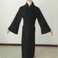 Japanese Style Men Classic Black Samurai Clothes Halloween Cosplay Costume Traditional Yukata Haori Warrior Kimono With Obi