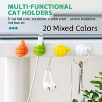 10/20 PCS Silicone Thumb Wall Hook Cable Management Wire Organizer Clips Wall Hooks Hanger Storage Holder For Kitchen Bathroom Cable Management