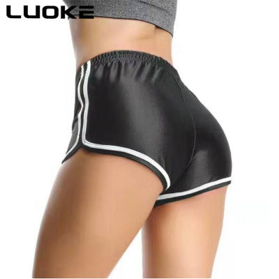 Luoke ผู้หญิงซาตินกีฬา Casual Beach Running Slim โยคะสุภาพสตรีกางเกงขาสั้นกางเกงออกกำลังกายสั้น