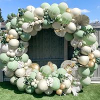 Sage Green Balloon Garland Arch Kit Happy Birthday Party Decoration Baby Shower Jungle Wild One 1st Birthday Balloon Decoration