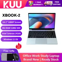 [1 Year Warranty] [Free Gifts] KUU XBOOK-2 Home Office Laptop Intel Celeron J4105 8G DDR4 RAM 128G/256G SSD Quad Core 14.1 Inch 1920x1080 FHD IPS Screen Narrow Bezel 2.4G/5G WiFi Windows 11 Notebook Portable Computer