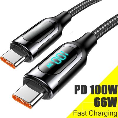 7A 100W PD Type C to Type C Digital Display Cable Fast Charging 6A 66W  USB to Type C Cable For Xiaomi HUAWEI Macbook iPad Docks hargers Docks Charger