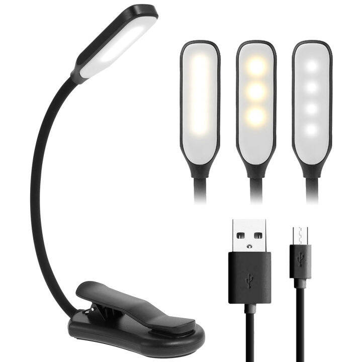 Book Clip Light 7 LEDs Book Reading Light with 600mAh Battery USB