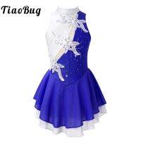 ۩☜❧ Child Girls Sequin Floral Figure Ice Skating Dress Rhinestone Gymnastics Leotard Ballroom Ballet Dance Performance Costume