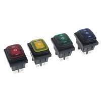 Sun 1PC 30A/250V 6Pin Waterproof Auto Boat TOGGLE Rocker Switch พร้อม LED 12V 220V