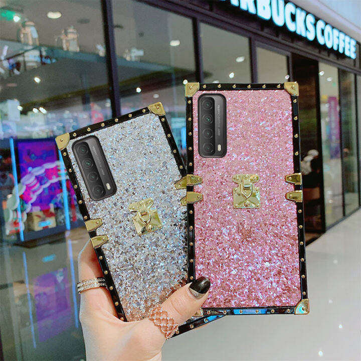 jiefieสำหรับhuawei-p30-p30-pro-p30-lite-p40-p40-pro-p50-p50-pro-mate-30-mate-30-pro-mate-40-mate-40-pro-luxury-glitterเคสโทรศัพท์แฟชั่นหนังสแควร์นุ่มtpuเคสครอบปกป้อง