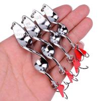 1PCS Gold Silver 10g 14g 21g 28g Rotating Metal Spinner Spoon Fishing Lure Baits For Trout Pike Pesca Fish Treble Hook Tackle Accessories