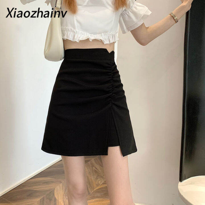 xiaozhainv-กระโปรงทรงเอไลน์ผู้หญิง-กระโปรงพลีทแหวกแนวแนวสไตล์เกาหลี