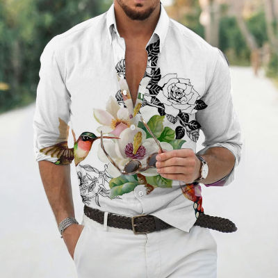 2022 Luxury Hawaiian Men S Butterfly เสื้อ3d พิมพ์ภาพวาดสไตล์เสื้อแขนยาว Plus ขนาดเดินทาง Tops Tee เสื้อ Homme