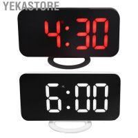 Yekastore Digital Mirror Clock  2 USB  Port Electronic Alarm Clock Large Screen  for OfficeTH