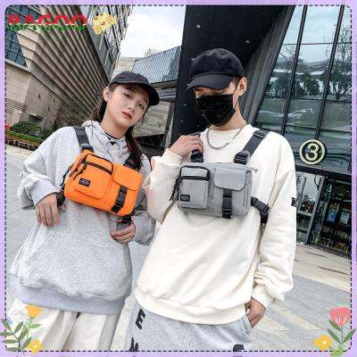 {จัดส่งรวดเร็ว} ฮิปฮอปแฟชั่นกระเป๋าคาดหน้าอกกระเป๋าแท่นผ้าอ๊อกซ์ฟอร์ดความจุขนาดสูงยูนิเซ็กส์ที่ใช้งานได้