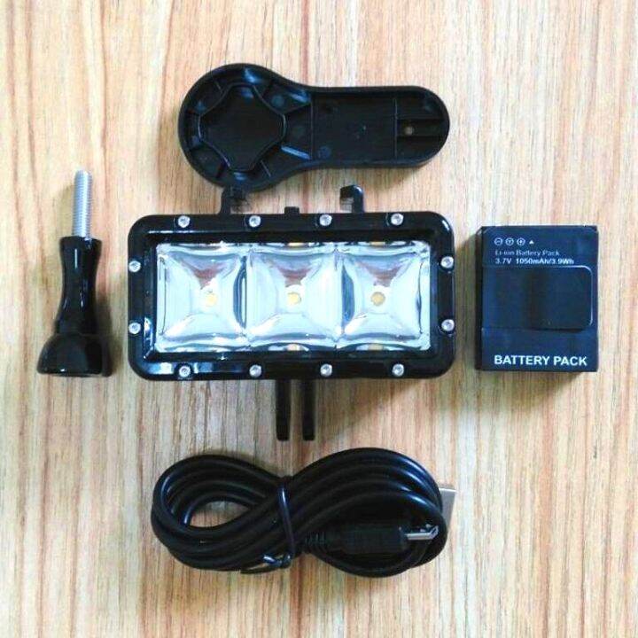 กันน้ำสำหรับการดำน้ำไฟ-led-ขดลวดมือถือที่ยึดสำหรับ-gopro-ฮีโร่5-6-7-8-xiaomi-yi-4k-mijia-sjcam-sj6-sj8-9-eken-กล้อง-h9r