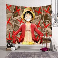 Anime One ชิ้น Tapestry Luffy การตกแต่งผนังแขวน Ins กำแพงฉากหลังผ้าโมเดิร์นผ้าลายยิปซีตกแต่งผนังห้องนั่งเล่นในบ้านตกแต่งห้องนอน