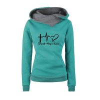 Hot Selling Spring Autumn Womens Hoodies Two-Color Cap Creative Letter Printing Casual Fashion Long Sleeve Female Hooded Sweatshirt