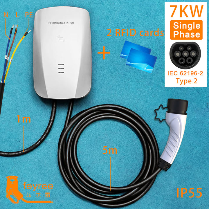 Feyree Type2 Type1 Gbt Ev Charger Wallbox Evse Wallbox Ev Car Charger Electric Vehicle Ev 6489