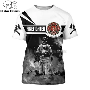 Hot Sale Men Cotton Fashion T-shirt New FireFighter Fireman Fire Dept  Unisex Navy T Shirt Casual Tees Shirt Harajuku