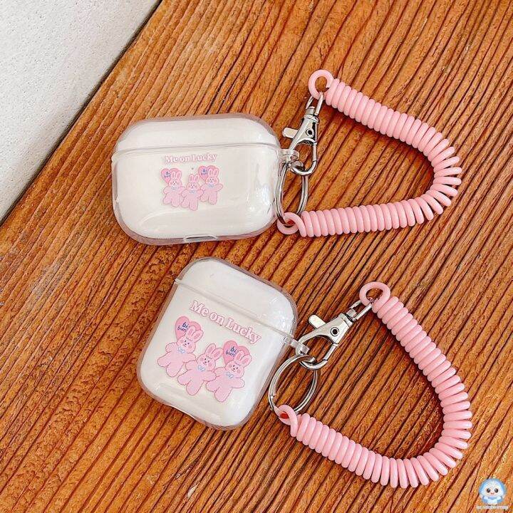 เคสหูฟังบลูทูธ-ซิลิโคน-นิ่ม-แบบใส-ลายกระต่ายน่ารัก-พร้อมสายคล้อง-สีชมพู-สําหรับ-airpods-1-2-3-2nd-generation-ej-bq2534