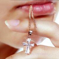 ZN New Cross Pendant Necklaces For Woman Crystal Pendant Cubic Zirconia Long Necklace Bijoux Jewelry Gift