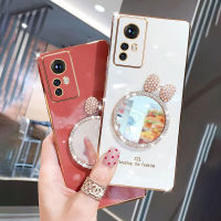 เคส Xiaomi 12T 12T 12T Pro 11T 11T 11T Pro 10T 10T 10T Pro 10T Lite 9T 9T 9T 9T Pro พร้อมกระจกแต่งหน้าหรูหรากรอบสี่เหลี่ยมเคลือบ6D เคสมือถือแวววาวของเด็กผู้หญิงทำจากซิลิโคนกันกระแทกฝาหลัง Casing Ponsel