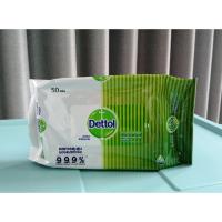 PU ผ้าเช็ดทำความสะอาด  มีสินค้าพร้อมส่งค่ะ​  Dettol เดทตอล​  ​  ผิว​ แบบเปียก​ 50 แผ่น​ ทิชชู่เปียก กระดาษทิชชู่เปียก กระดาษเปียก