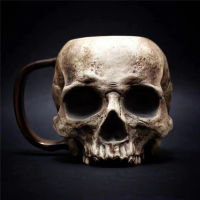 Stainless Steel Skull Knight Tankard Halloween Coffee Cup Retro Horn Skull Resin Beer Mug Viking Tea Mug Pub Bar Party HomeDecor