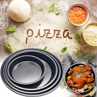 68910in Metal Pizza Baking Tray Pizza Tray Round Baking Tray Suitable for Home Kitchen Pastry Oven Baking Tools Dinner Plate