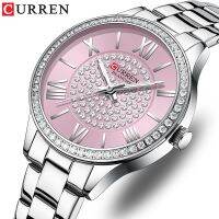 ZZOOI CURREN Charming Quartz Watches for Women Luxury Stainless Steel Luminous hands Wristwatches with Rhinestones