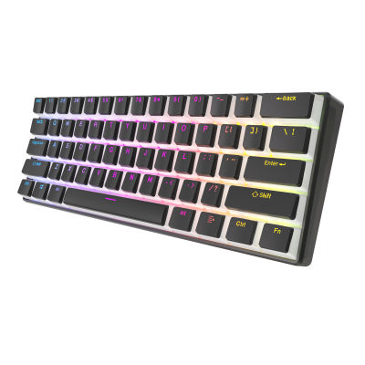 61 Keys PBT Pudding Keycaps Mechanical Keyboard 60% Compact RGB Backlit USB Wired Gamer Keyboard Transparent Cover เครื่องพิมพ์ดีด-Shop5798325