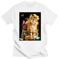 Men T Shirt Bengal Cat Happy Easter Day Tshirt