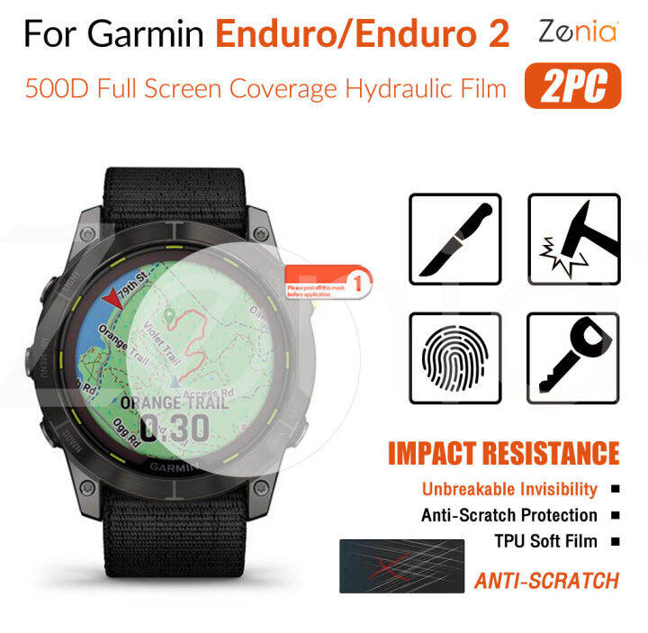 zenia-2pcs-hd-ฟิล์มกันรอยขอบโค้งแบบเต็มหน้าจอสำหรับ-garmin-enduro-2-enduro2-สมาร์ทวอทช์-hd-9h-ฟิล์มนุ่ม-tpu-ล่องหนล่องหนมองไม่เห็นฟิล์มป้องกัน-ฟิล์มป้องกันการระเบิดป้องกันรอยขีดข่วน