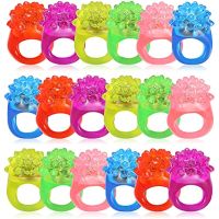 35pcs LED Light Up Ring Bumpy Rings Flashing LED Bumpy Jelly Ring Light-Up Toy Birthday Rewards Eggs Filler Glow Party Supplies