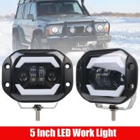 พรีออเดอร์สำหรับรถจี๊ปรถบรรทุกออฟโรด4X4 Suv ไฟสปอร์ตไลท์ Led สำหรับรถยนต์ขับรถ5นิ้ว12V ไฟหน้า Led Drl 6000K แบบฟลัชติดตั้ง