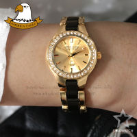 AMERICA EAGLE นาฬิกาข้อมือผู้หญิง สายสแตนเลส รุ่น AE038L - GoldBlack/Gold