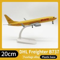 แบบจำลองเครื่องบินโลหะโลหะจำลอง B737ขนาด20ซม. 1:400 DHL การจำลองการบินของขวัญวันเกิดสำหรับเด็กผู้ชาย