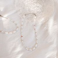 (พร้อมส่ง) Howlite pearl beads necklace โชคเกอร์ไข่มุด