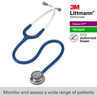 3M Littmann Classic III Stethoscope, 27 inch, #5622 (Navy Blue Tube, Standard-Finish Chestpiece, Stainless Stem &amp; Eartubes)