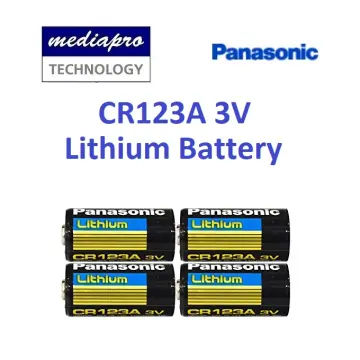 Panasonic CR123 CR123A 3V Lithium Battery (4 Pack) 