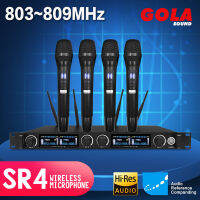 [gola] SR-4 800MHZ ความถี่คงที่ มีไมโครโฟน 4 ตัว รับระยะทาง 100 เมตร ไมโครโฟนโลหะ แกนข้าวสาลีเยอรมัน (จัดส่งที่รวดเร็ว)