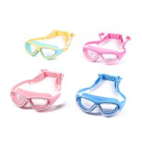 Childrens big box silica gel earplugs swimming goggles connected glasses training swimming pool both men and women -yj230525