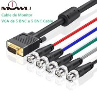 MOWU VGA DVI to RGBHV Component 5x BNC Breakout Video Adapter Cable DVI-I 24+5 Cables