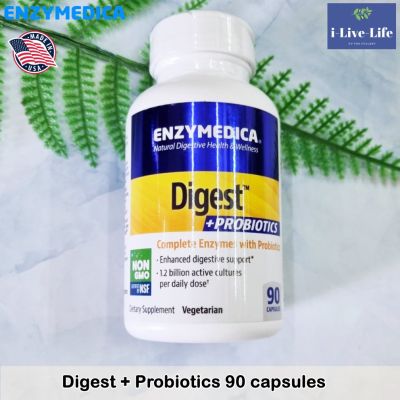 เอนไซม์ย่อยอาหาร + โพรไบโอติก เพื่อสุขภาพทางเดินอาหาร Digest + Probiotics 90 Capsules - Enzymedica