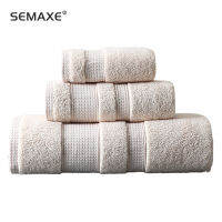 SEMAXE ผ้าขนหนูผ้าฝ้าย,ผ้าขนหนูอาบน้ำขนาดใหญ่และหนา150*80,ผ้าเช็ดมือ70*40,ผ้าขนหนูตาราง34*34,ชุดผ้าขนหนูห้องน้ำ,Bule เข้ม