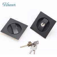 【YF】 Privacy Pocket Door Locks with Key Contemporary Square Sliding Barn Lock Pick Set Wood Mortise Patio Hardware