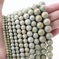 Green Gray Color Golden Jades Bead Natural Stone Beads for Jewelry Making DIY celet Necklace Accessories mm 15