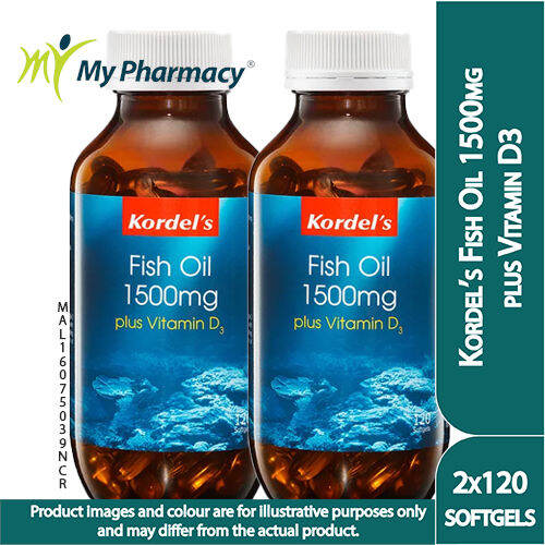 KORDEL'S FISH OIL 1500MG PLUS VITAMIN D3 2x120 SOFTGELS Lazada